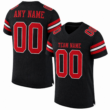 Custom Black Red-White Classic Style Mesh Football Jersey
