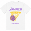 Los Angeles Retro Basketball Hoop Graphic T-Shirt Vintage Sports Fan Tee