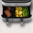 Philips Steam Airfryer 5000 Series Dual Basket - Airfryer & Steamer, 9 Litre, RapidAir Plus, 19 Cooking Functions, 90% Less Fat, 2 Baskets, Steam Cleaning, Silver (NA555/00)