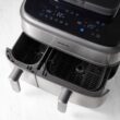 Philips Steam Airfryer 5000 Series Dual Basket - Airfryer & Steamer, 9 Litre, RapidAir Plus, 19 Cooking Functions, 90% Less Fat, 2 Baskets, Steam Cleaning, Silver (NA555/00)