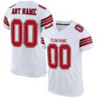 Custom White Red-Black Classic Style Hybrid Mesh Football Jersey With Name Patch