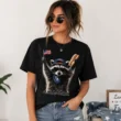 Feral Raccoon Shirt Funny Patriotic USA Hot Dog Graphic T-Shirt