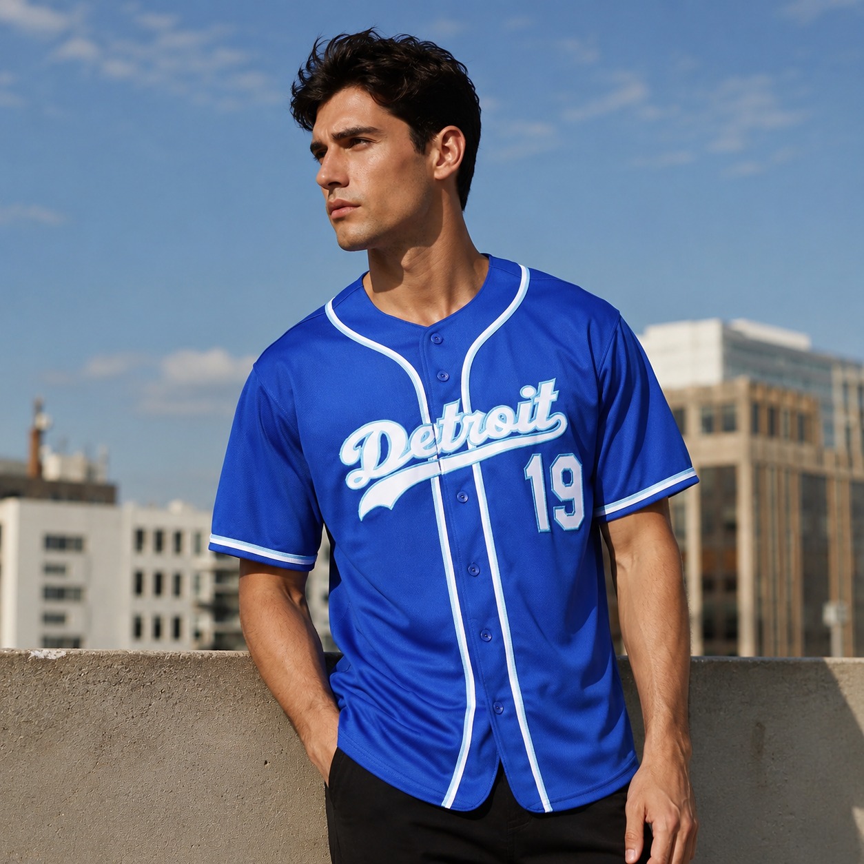 Custom Royal White-Light Blue Baseball Jersey Custom Royal White-Light Blue Baseball Jersey - Image 4