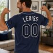 Custom Navy Navy-Powder Blue Baseball Jersey Custom Navy Navy-Powder Blue Baseball Jersey