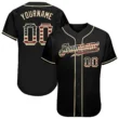 Custom Black Vintage USA Flag-Cream Baseball Jersey