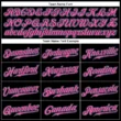 Custom Black White Pinstripe Pink-Light Blue Baseball Jersey Custom Black White Pinstripe Pink-Light Blue Baseball Jersey