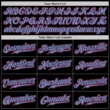 Custom Black Light Blue Pinstripe Pink-Light Blue Baseball Jersey Custom Black Light Blue Pinstripe Pink-Light Blue Baseball Jersey