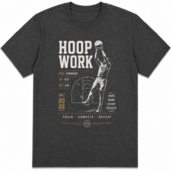 Hoop Work Basketball Graphic T-Shirt Train Compete Repeat Vintage Sports Tee