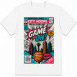 Game On City Hoops Comic Basketball Graphic T-Shirt Pop Art Sports Tee