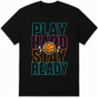 Play Hard Stay Ready Basketball Graphic T-Shirt Streetwear Sports Tee