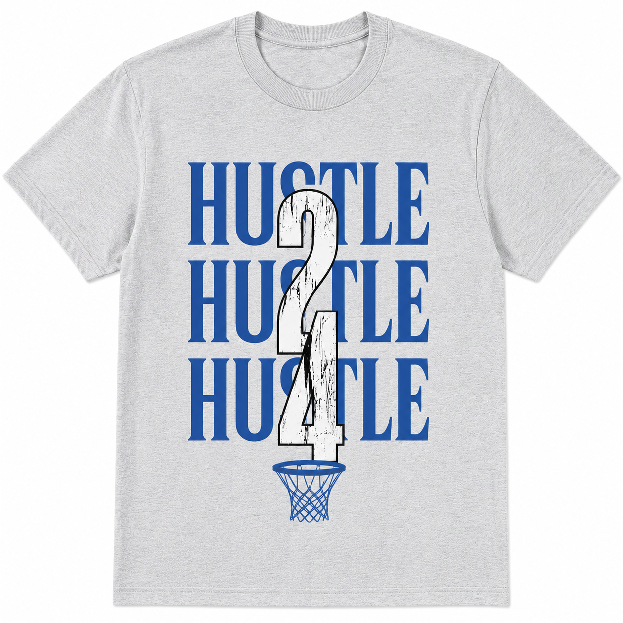 Hustle 24 Basketball Graphic T-Shirt Vintage Sports Typography Tee Hustle 24 Basketball Graphic T-Shirt Vintage Sports Typography Tee