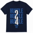 Hustle 24 Basketball Graphic T-Shirt Vintage Sports Typography Tee