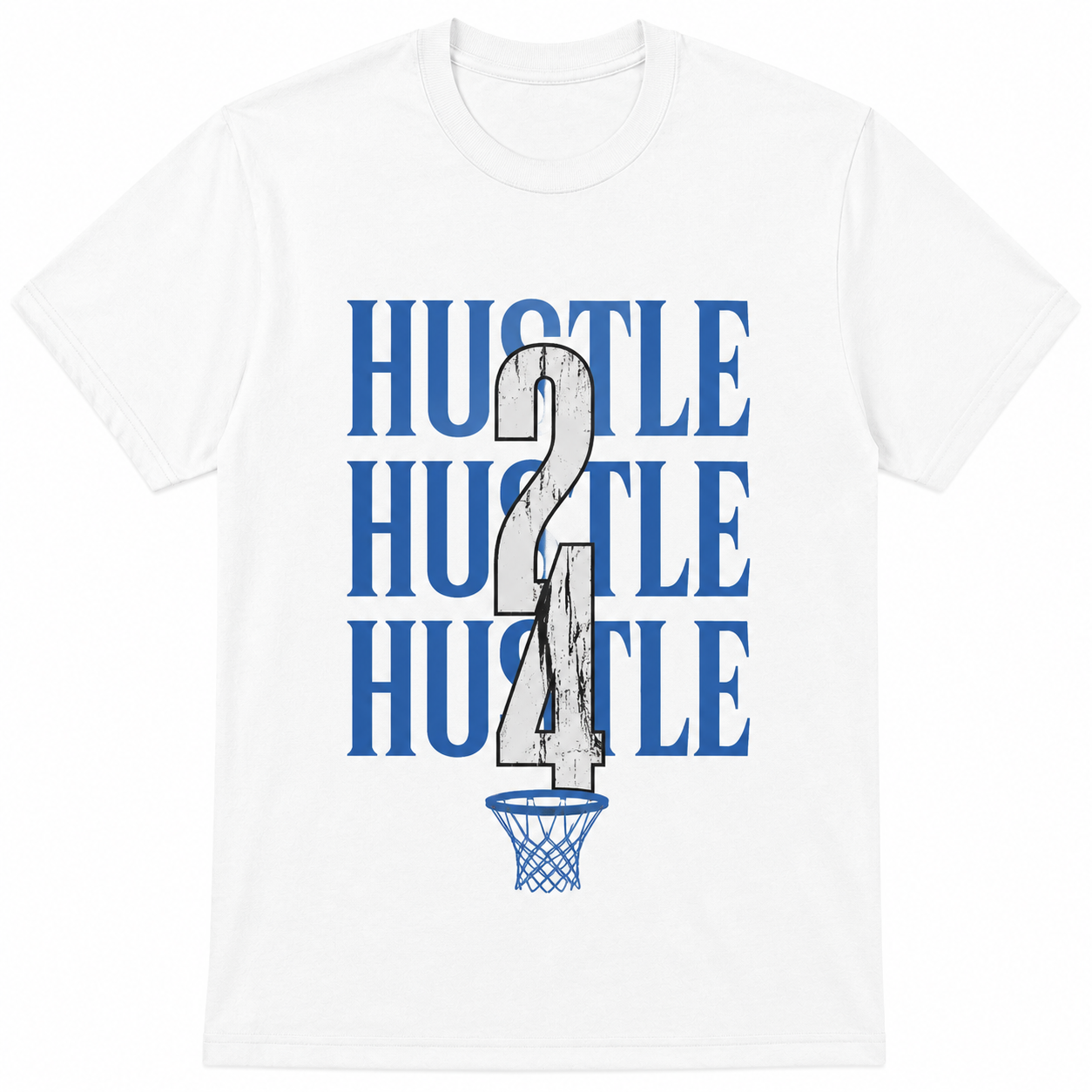 Hustle 24 Basketball Graphic T-Shirt Vintage Sports Typography Tee Hustle 24 Basketball Graphic T-Shirt Vintage Sports Typography Tee