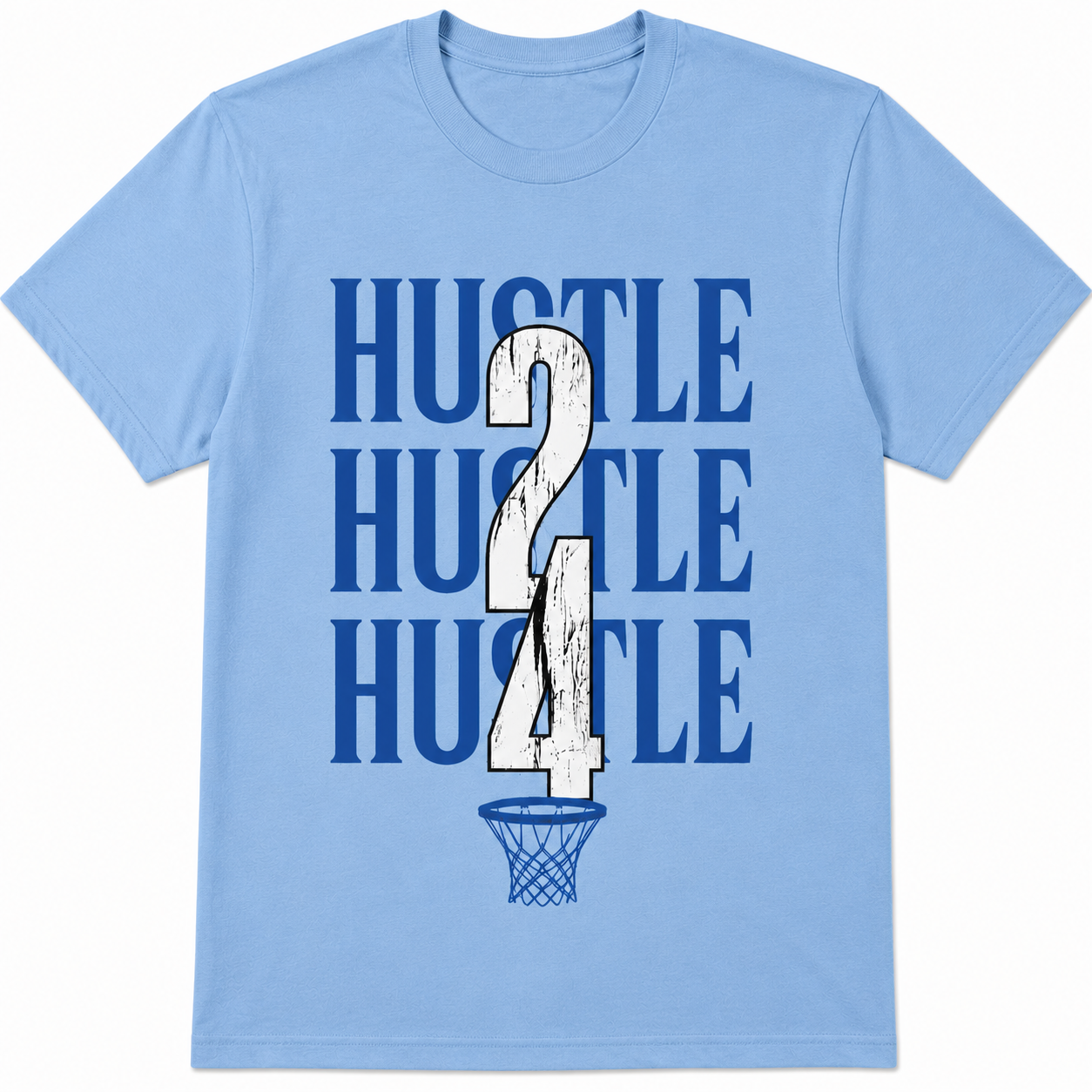 Hustle 24 Basketball Graphic T-Shirt Vintage Sports Typography Tee Hustle 24 Basketball Graphic T-Shirt Vintage Sports Typography Tee