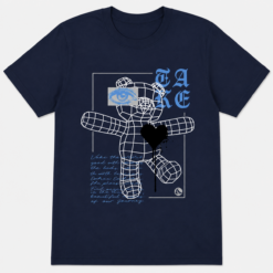 Abstract Wireframe Teddy Bear Graphic T-Shirt Urban Streetwear Tee
