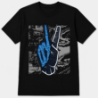 Skeleton Peace Sign Graphic T-Shirt Blue Hand Streetwear Gothic Unisex Tee Skeleton Peace Sign Graphic T-Shirt Blue Hand Streetwear Gothic Unisex Tee