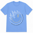 Flaming Smiley Face Graphic T-Shirt Retro Streetwear Unisex Tee Gothic Smile Shirt