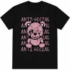 Broken Teddy Bear Graphic T-Shirt Gothic Streetwear Plush Unisex Tee