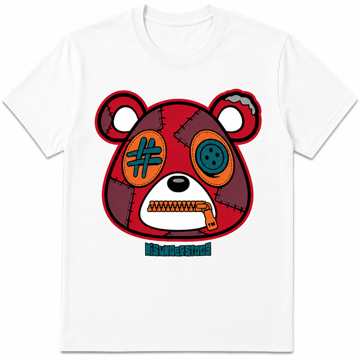 Misunderstood Patchwork Bear Graphic T-Shirt Streetwear Unisex Tee Misunderstood Patchwork Bear Graphic T-Shirt Streetwear Unisex Tee