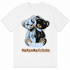 Mixed Personalities Teddy Bear Graphic T-Shirt Cute Streetwear Unisex Tee