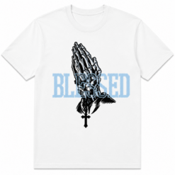Blessed Praying Hands Graphic T-Shirt Christian Faith Unisex Tee
