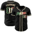 Custom Black Vintage Mexican Flag-City Cream Baseball Jersey