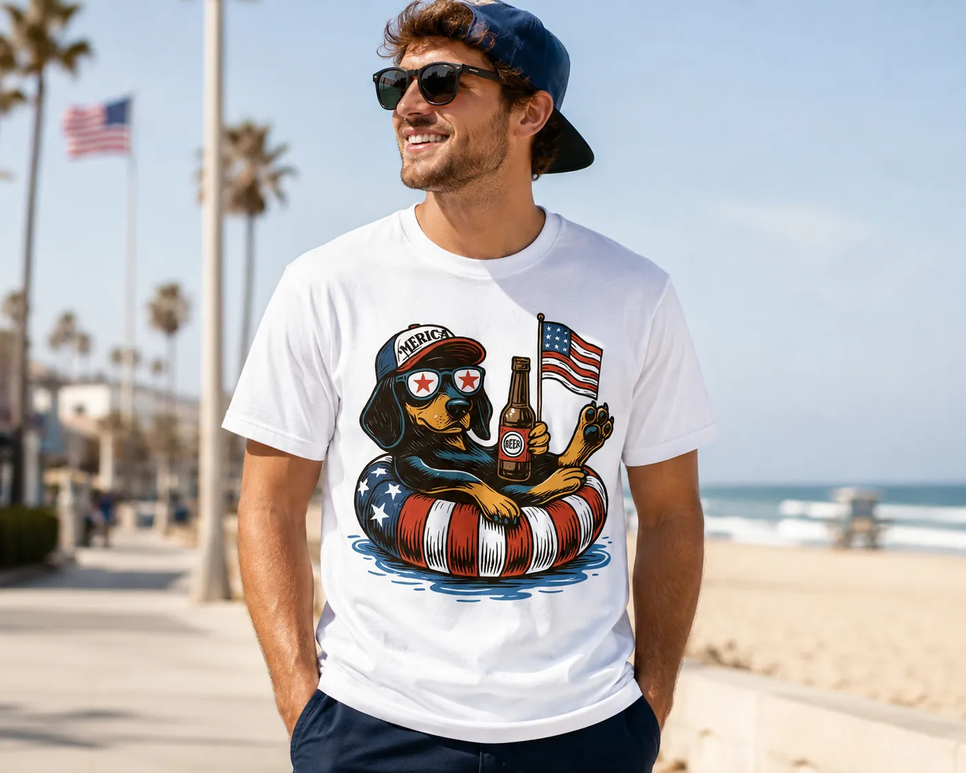 Patriotic Dachshund Shirt Funny American Flag Dog T-Shirt Patriotic Dachshund Shirt Funny American Flag Dog T-Shirt - Image 2