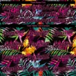 Custom Black Black-Pink 3D Pattern Design Tropical Palm Leaves Baseball Jersey Custom Black Black-Pink 3D Pattern Design Tropical Palm Leaves Baseball Jersey