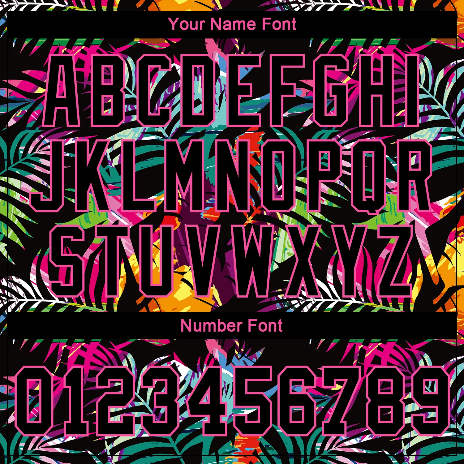Custom Black Black-Pink 3D Pattern Design Tropical Palm Leaves Baseball Jersey Custom Black Black-Pink 3D Pattern Design Tropical Palm Leaves Baseball Jersey - Image 3
