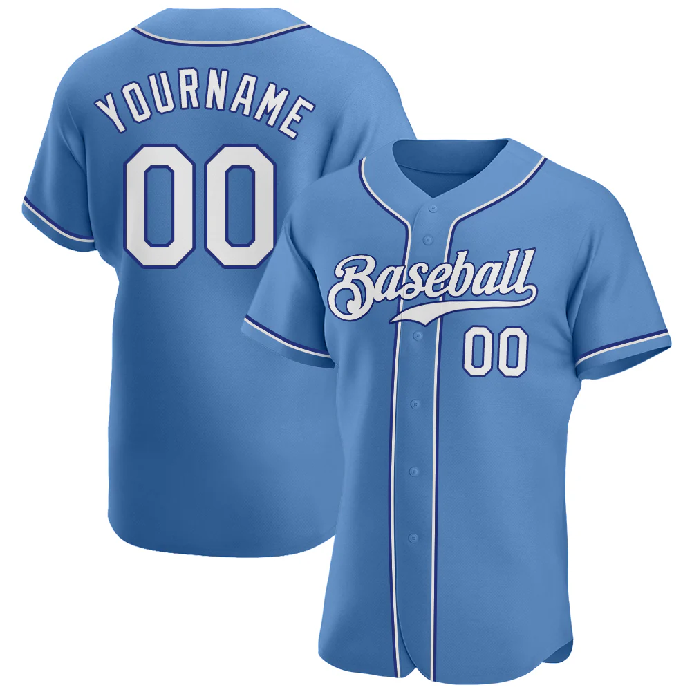 Custom Light Blue White-Royal Authentic Baseball Jersey Custom Light Blue White-Royal Authentic Baseball Jersey