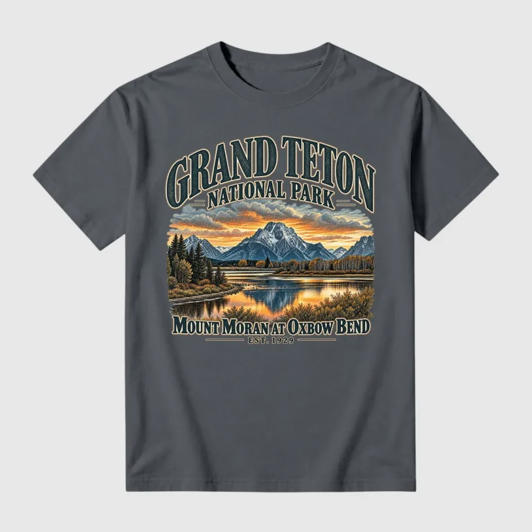 Grand Teton National Park Graphic Shirt, Mount Morain At Oxbow Bend Tee, Hiking Lover Gift