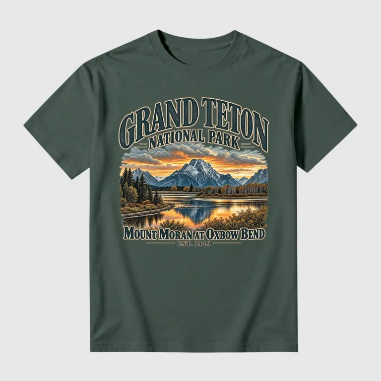 Grand Teton National Park Graphic Shirt, Mount Morain At Oxbow Bend Tee, Hiking Lover Gift