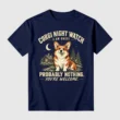 Welsh Corgi Shirt, Funny Corgi Night Watch Tee, 3 AM Shift, Corgi Lover Gift