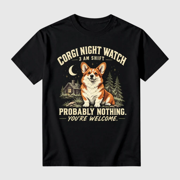 Welsh Corgi Shirt, Funny Corgi Night Watch Tee, 3 AM Shift, Corgi Lover Gift